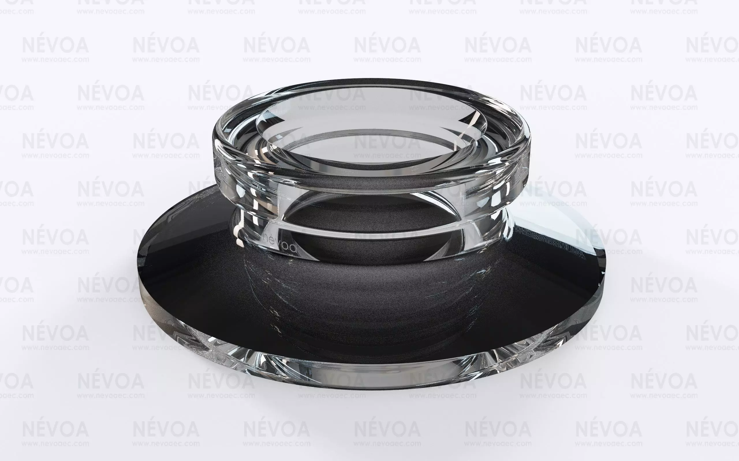 Glass finish - GME 40 03 - 15 mm - Finish for snap-in pump 3D model_0