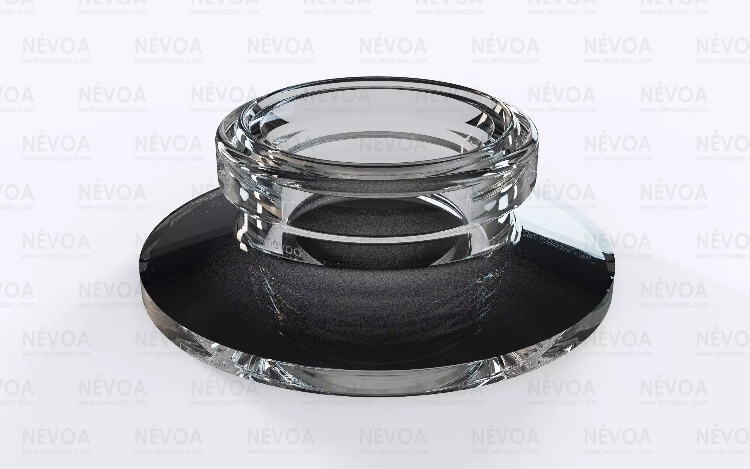 Glass finish - GME 40 03 - 15 mm - SB - Finish for snap-in pump 3D model_0