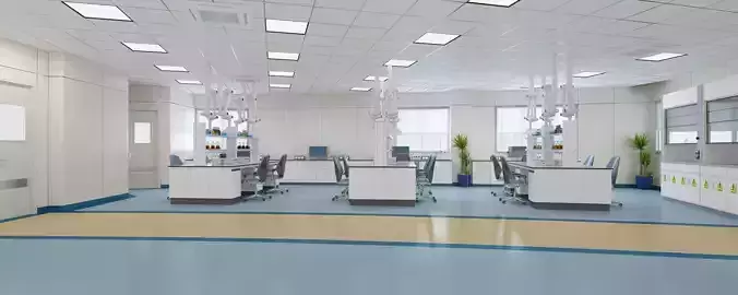 Laboratory medical room with floors and walls