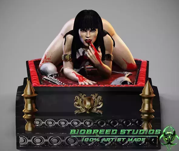 Vampirella woman in coffin