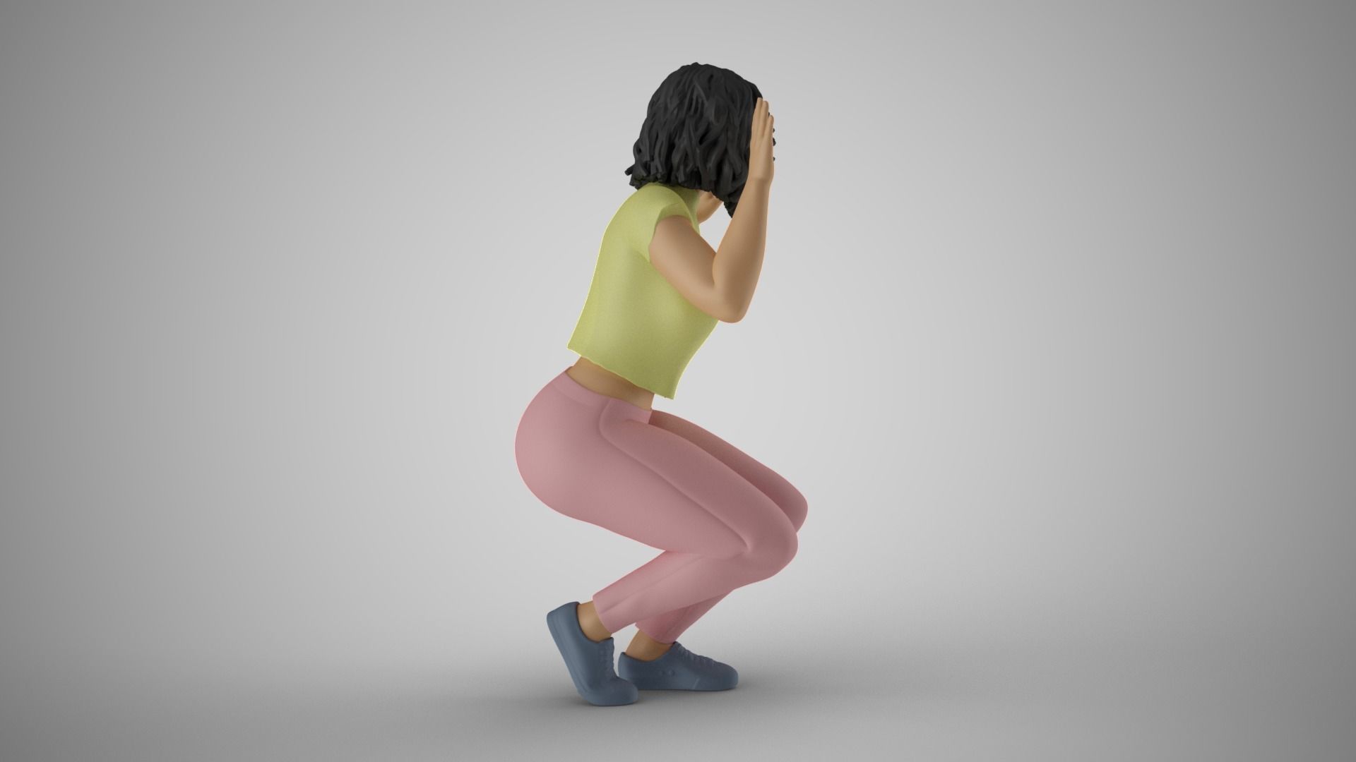 Frightened Girl 3D print model_7