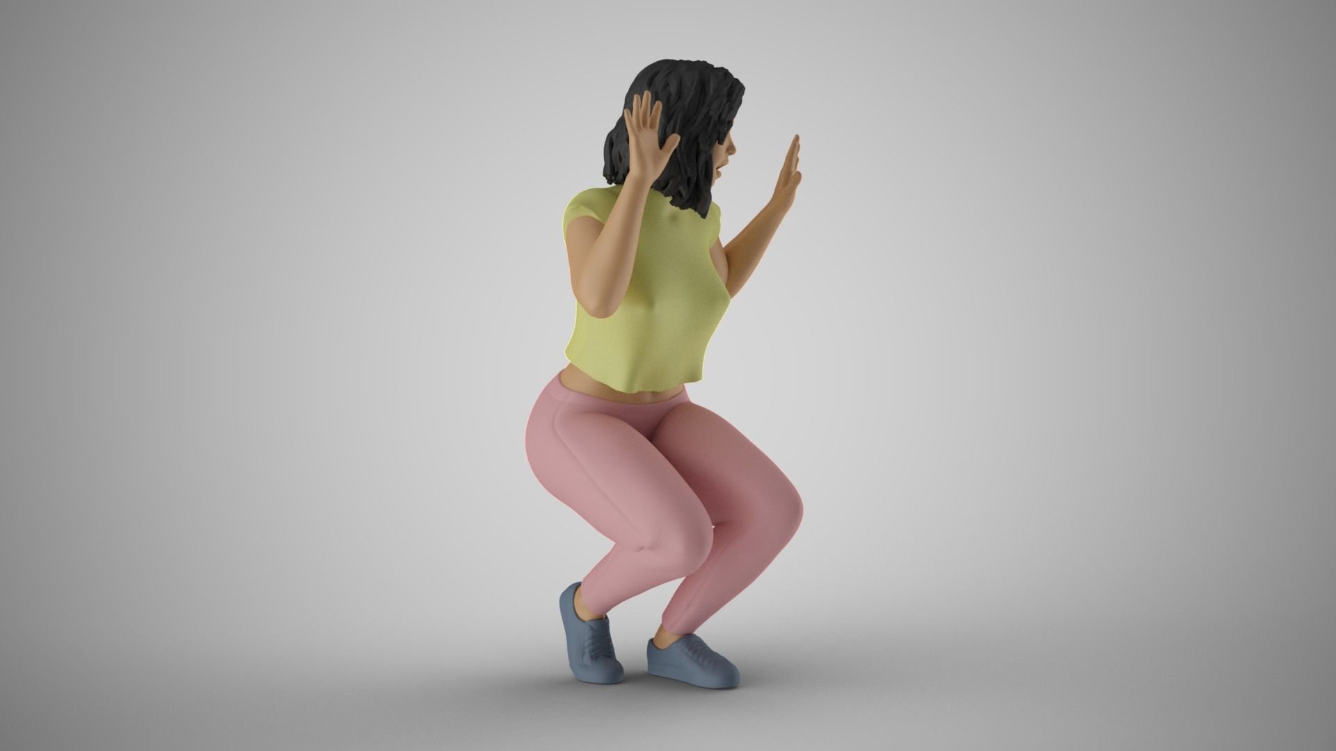Frightened Girl 3D print model_5
