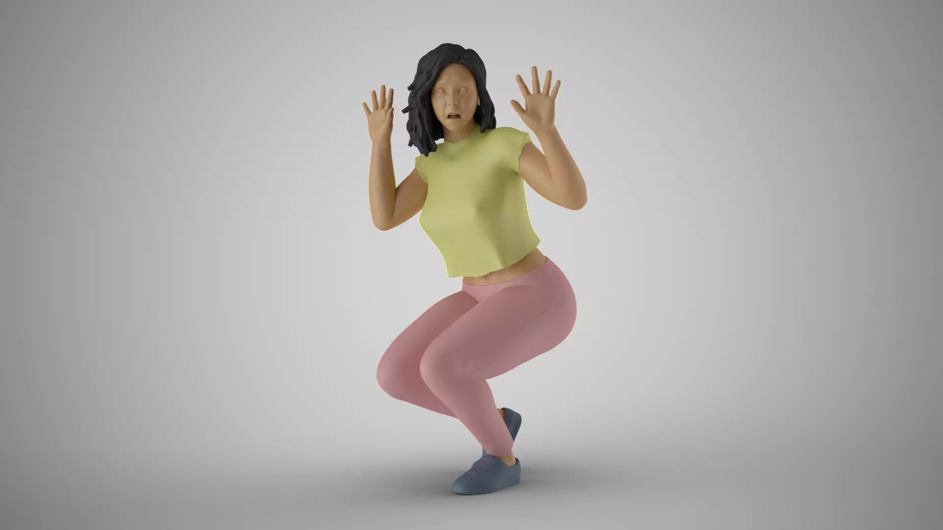 Frightened Girl 3D print model_0