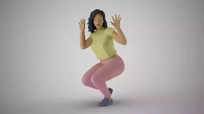 Frightened Girl 3D print model