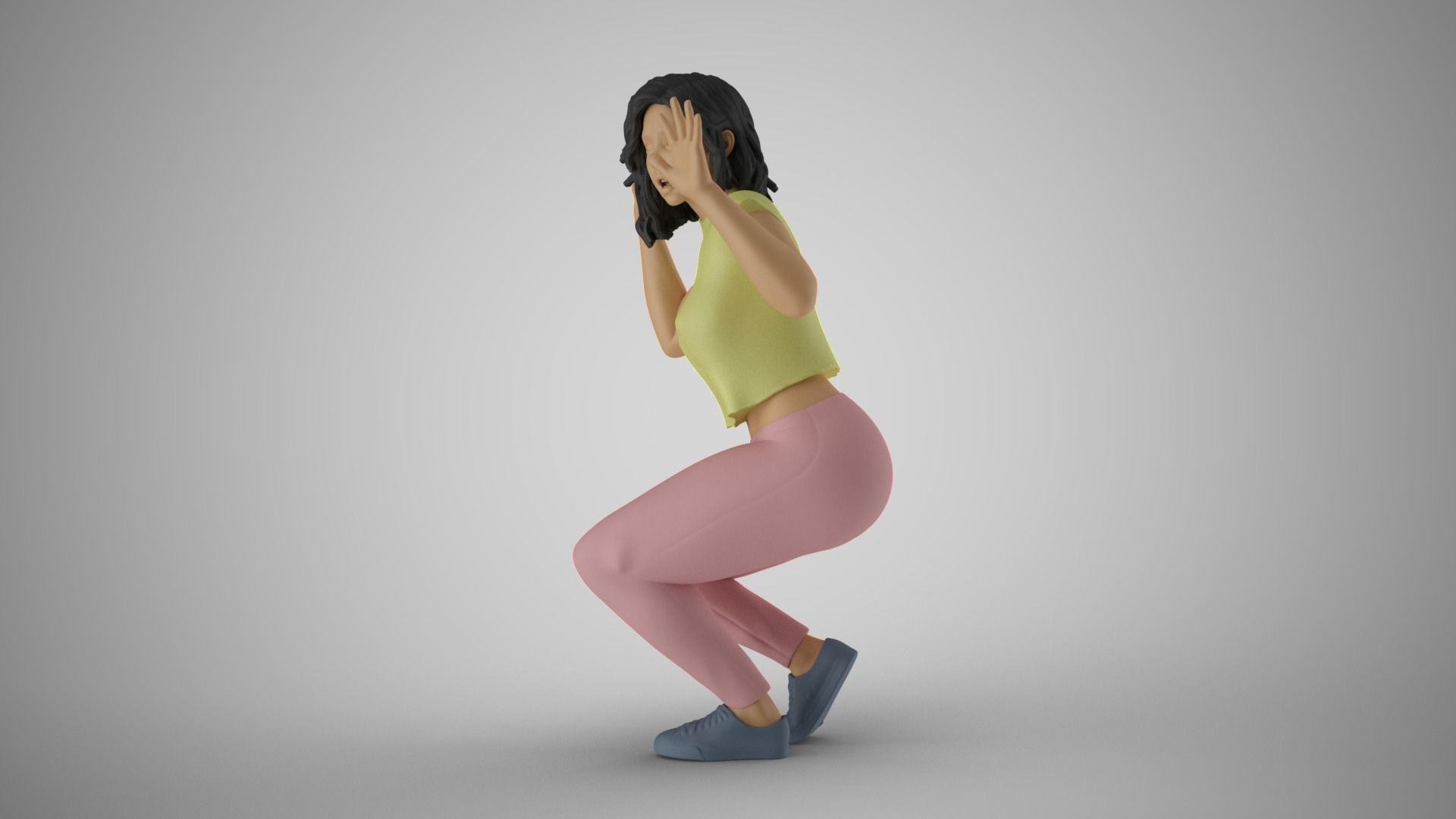 Frightened Girl 3D print model_9
