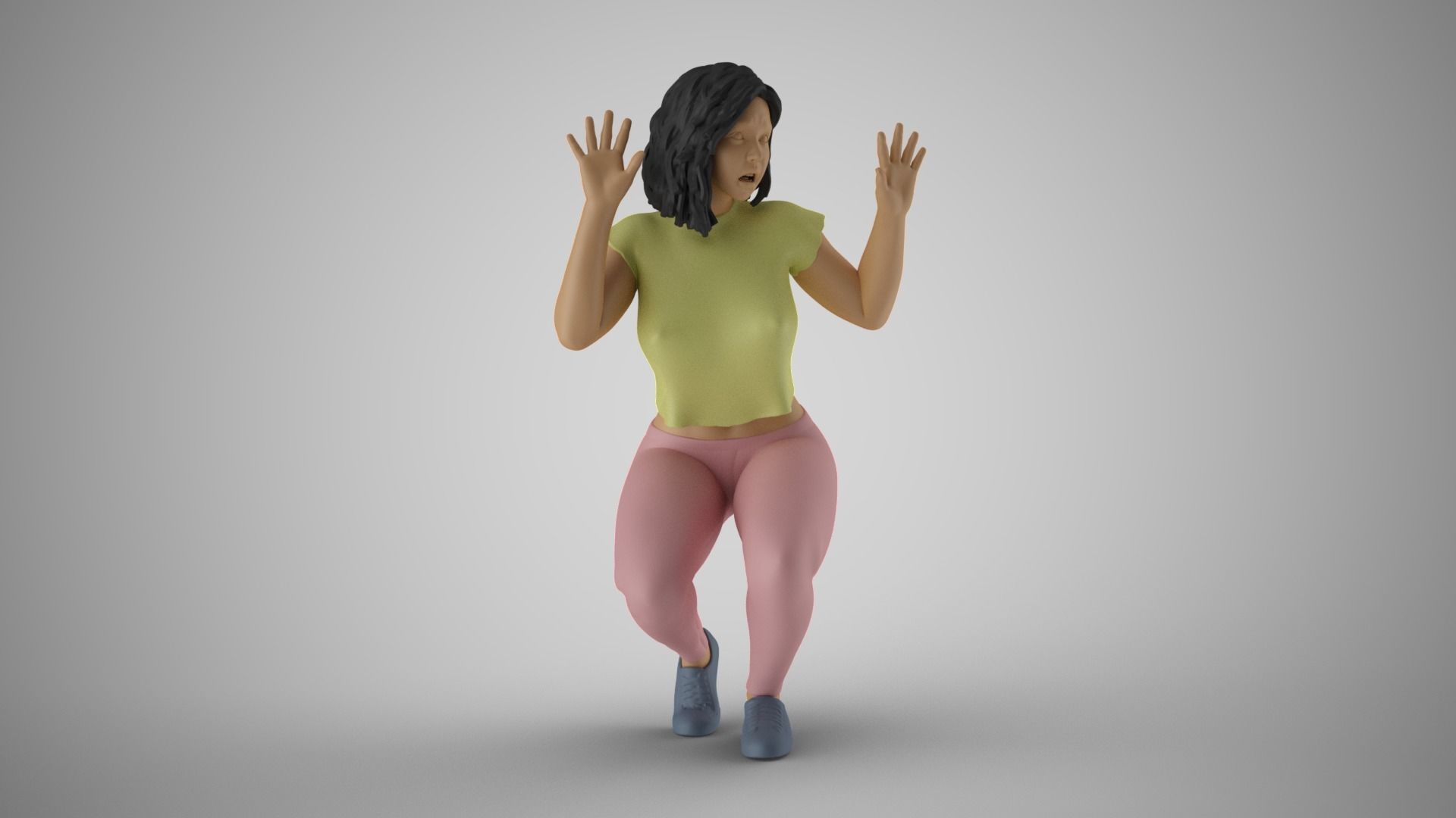 Frightened Girl 3D print model_8