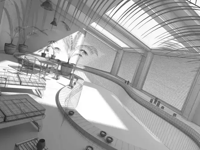 Spacious Swimming Pool Room