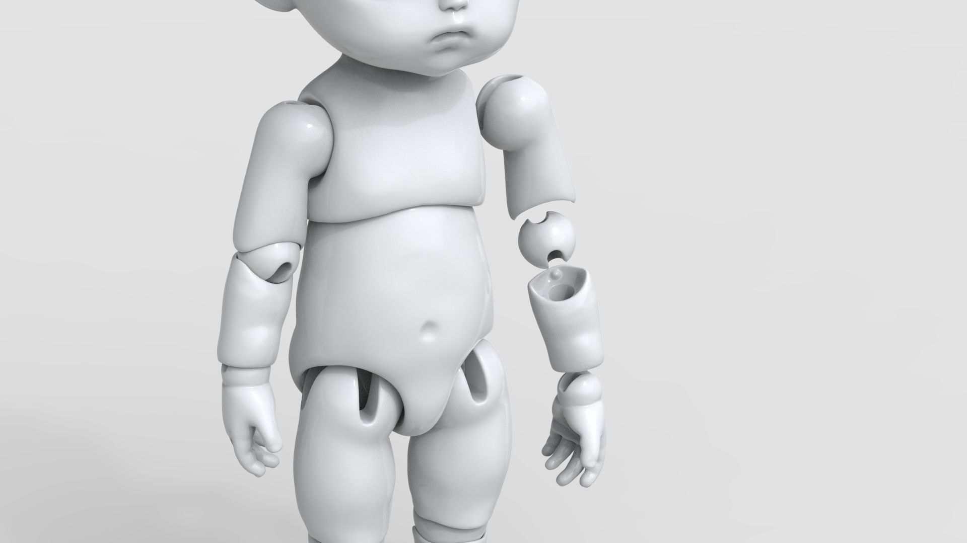 BJD doll Mina ball joint doll 3D print model_15