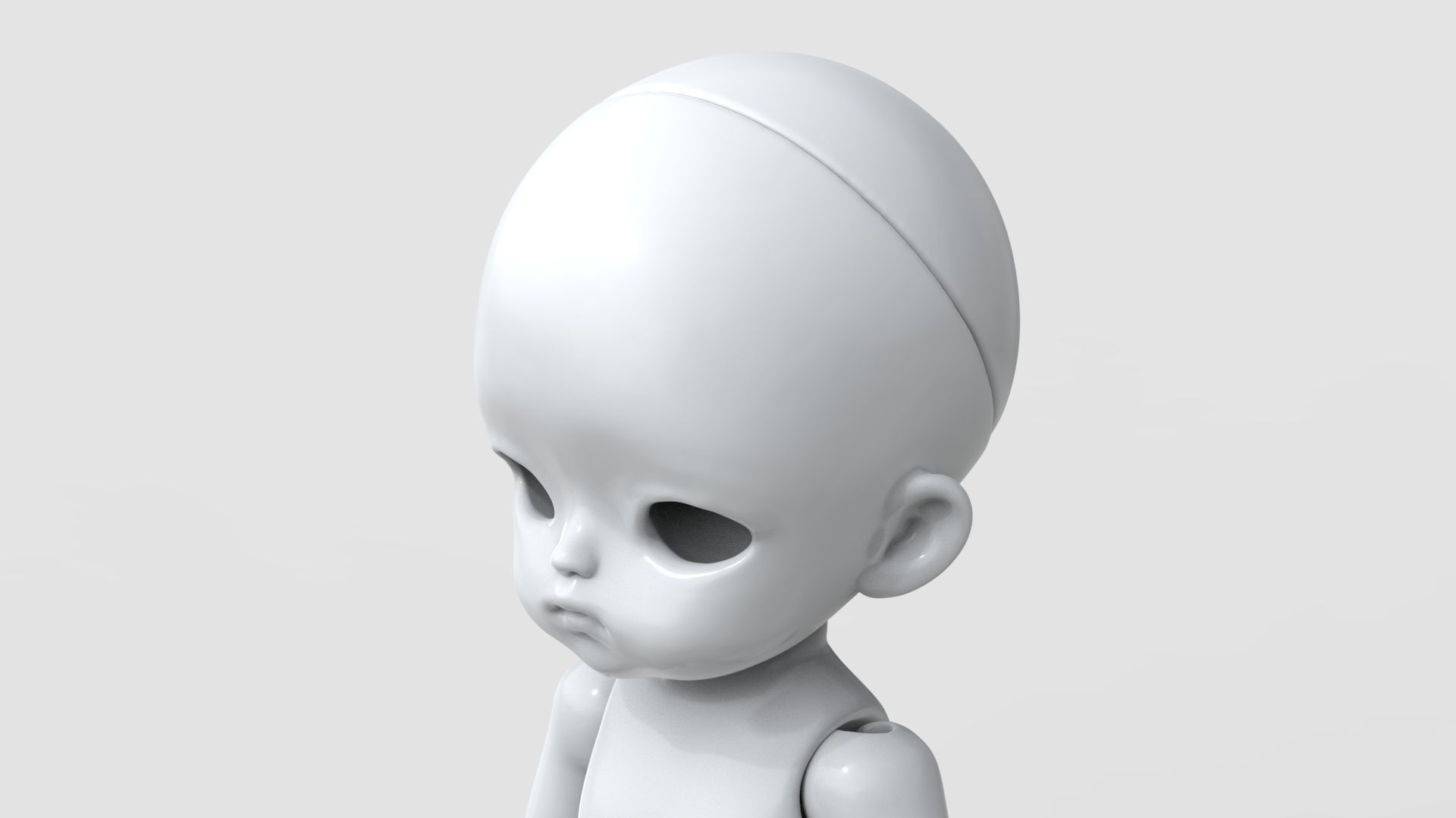 BJD doll Mina ball joint doll 3D print model_7