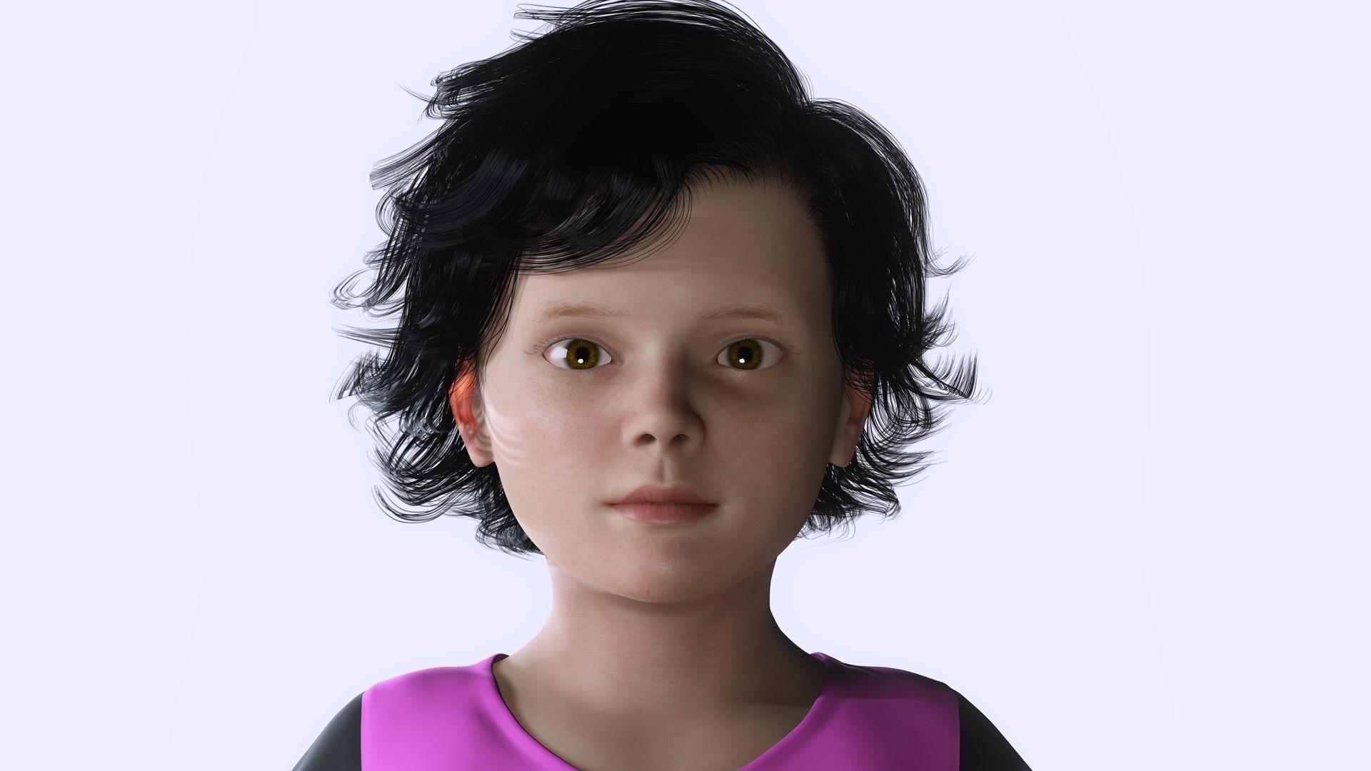 Realistic Girl child Low-poly 3D model_10
