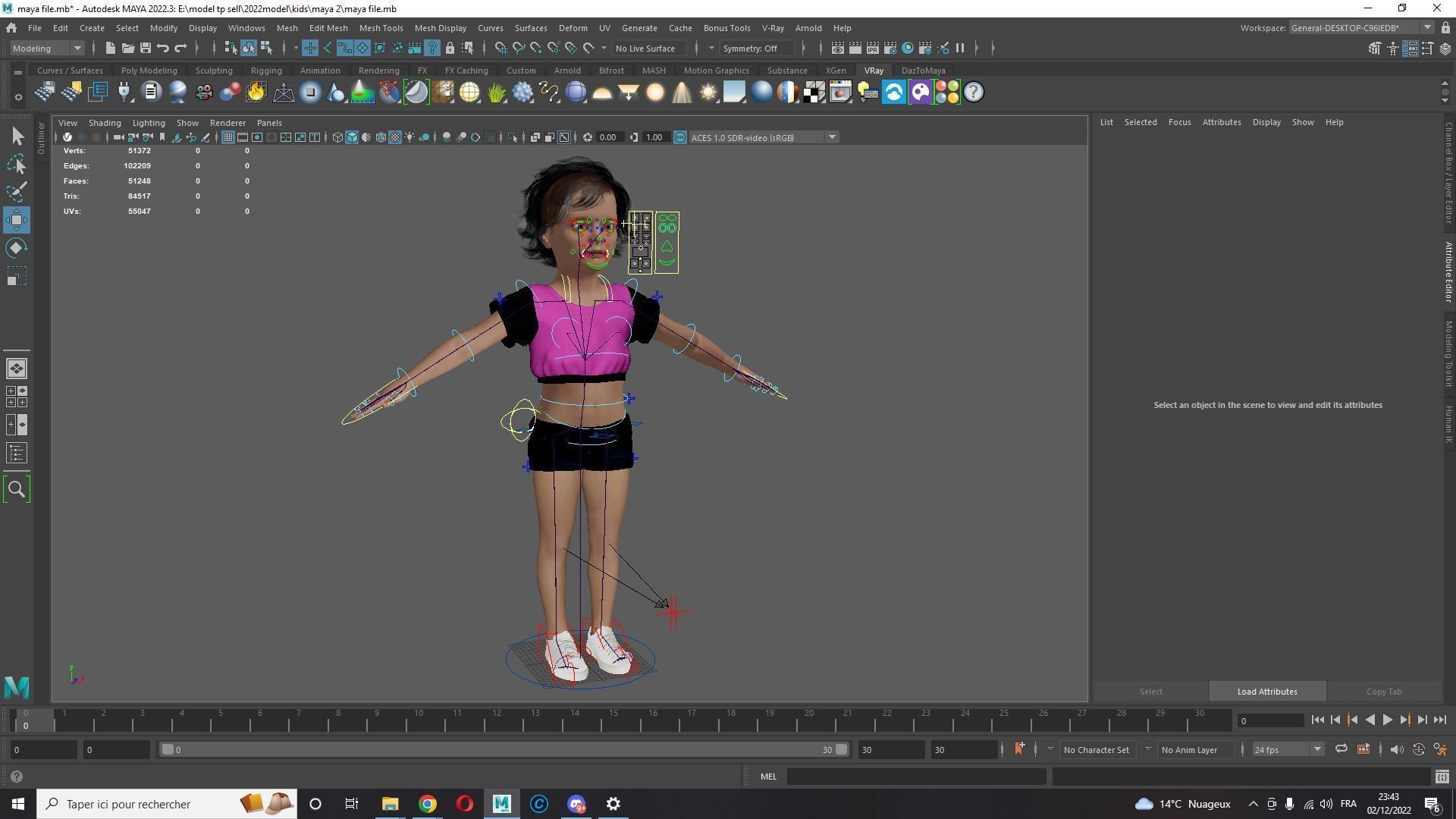 Realistic Girl child Low-poly 3D model_17