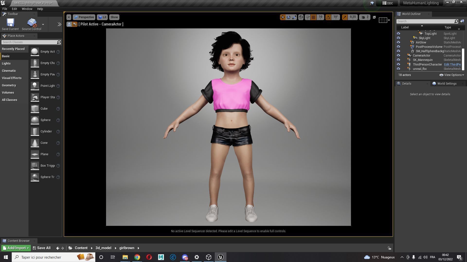 Realistic Girl child Low-poly 3D model_20