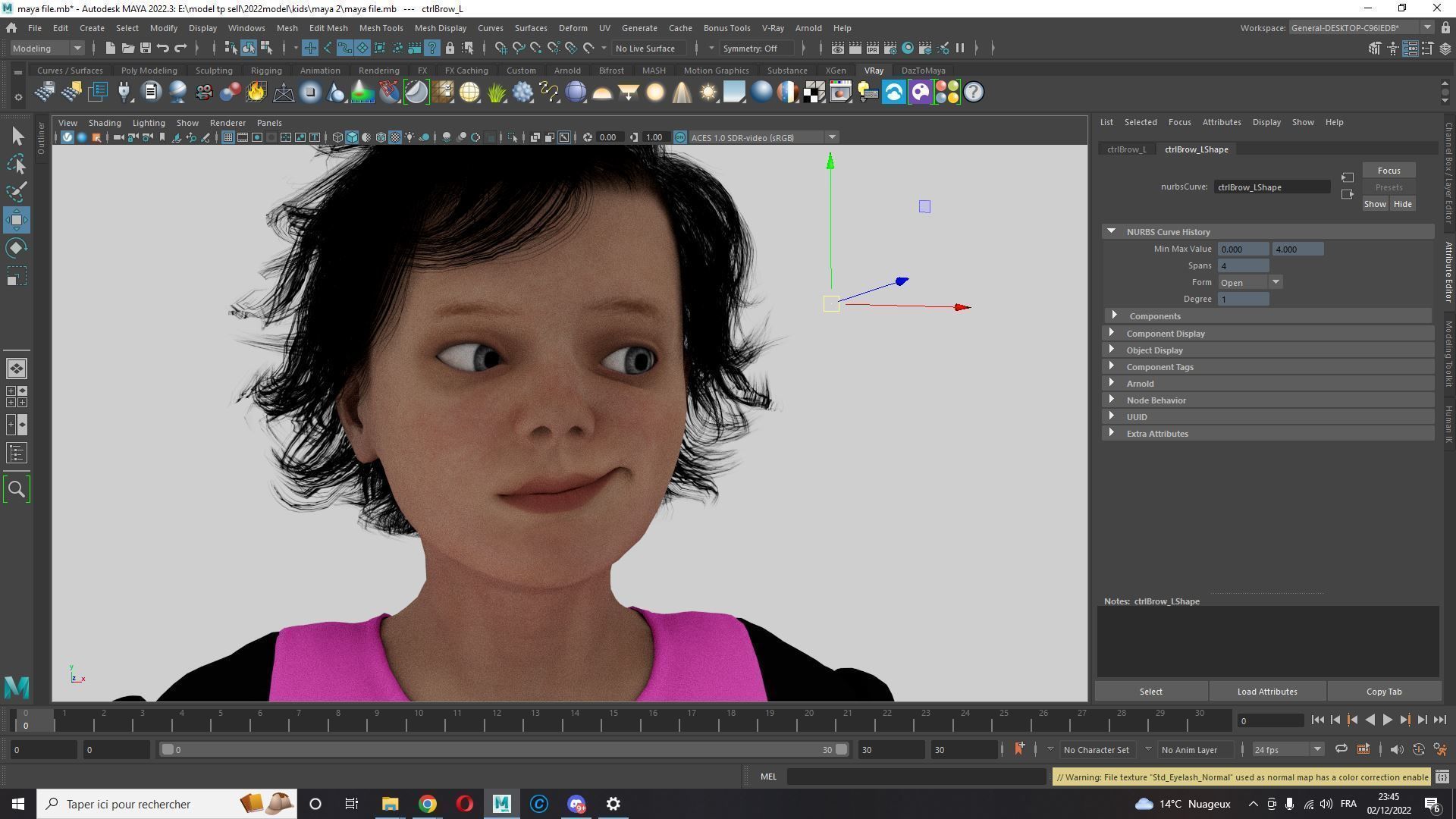 Realistic Girl child Low-poly 3D model_19