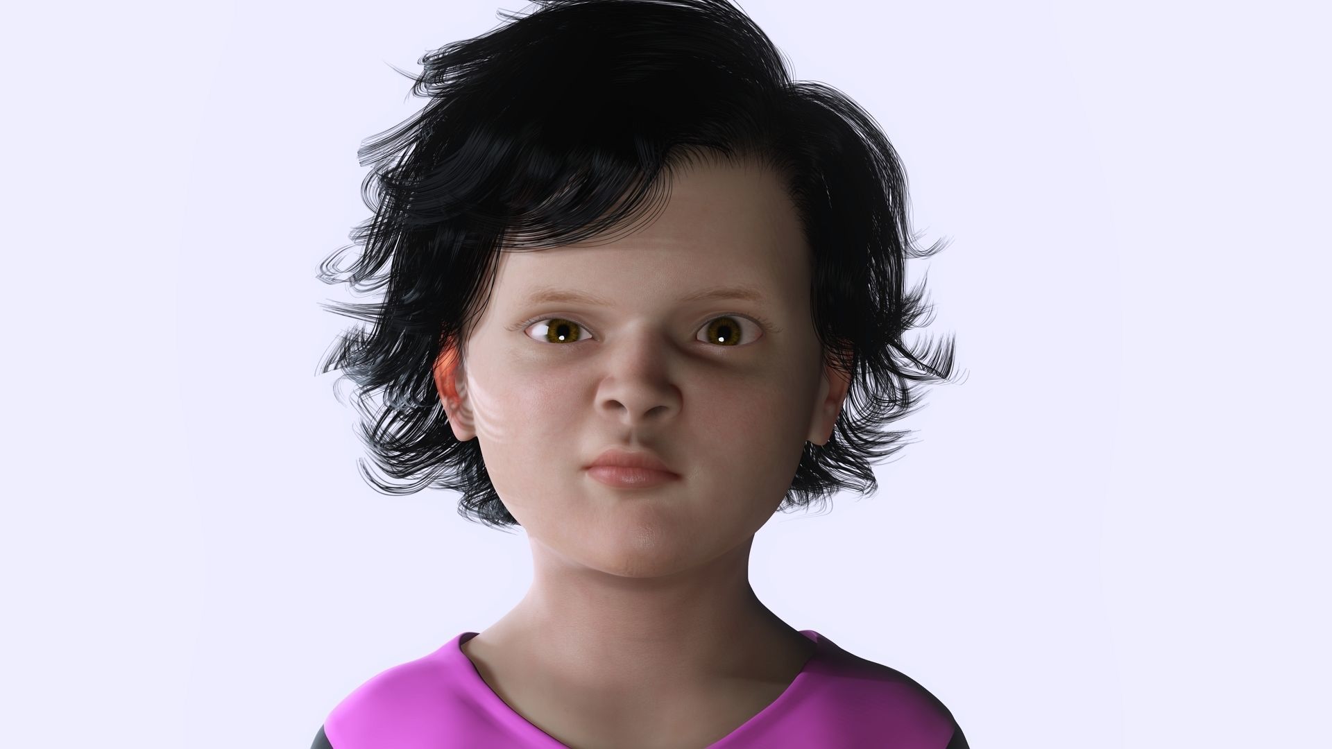 Realistic Girl child Low-poly 3D model_13