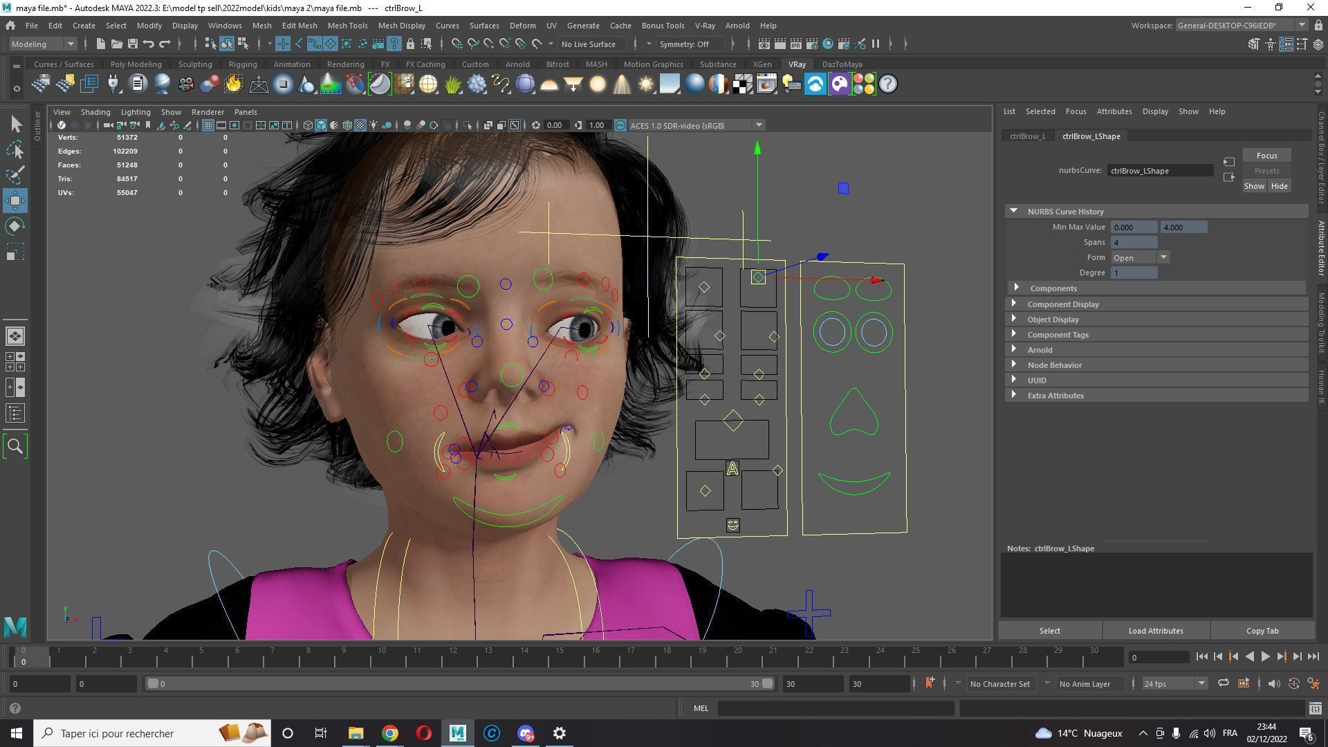 Realistic Girl child Low-poly 3D model_18