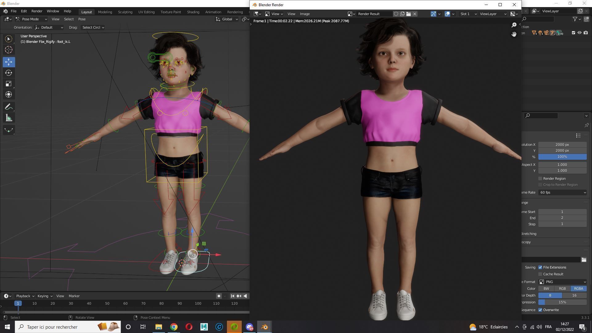 Realistic Girl child Low-poly 3D model_16