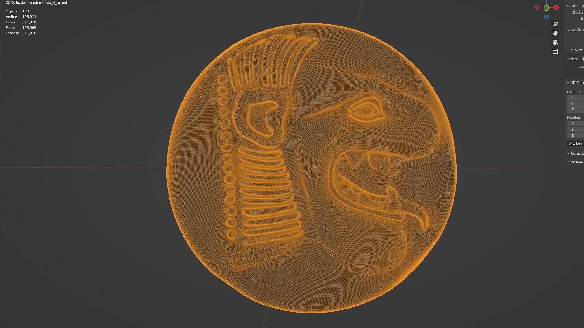 Drachm Knidos coin 3D print model_8