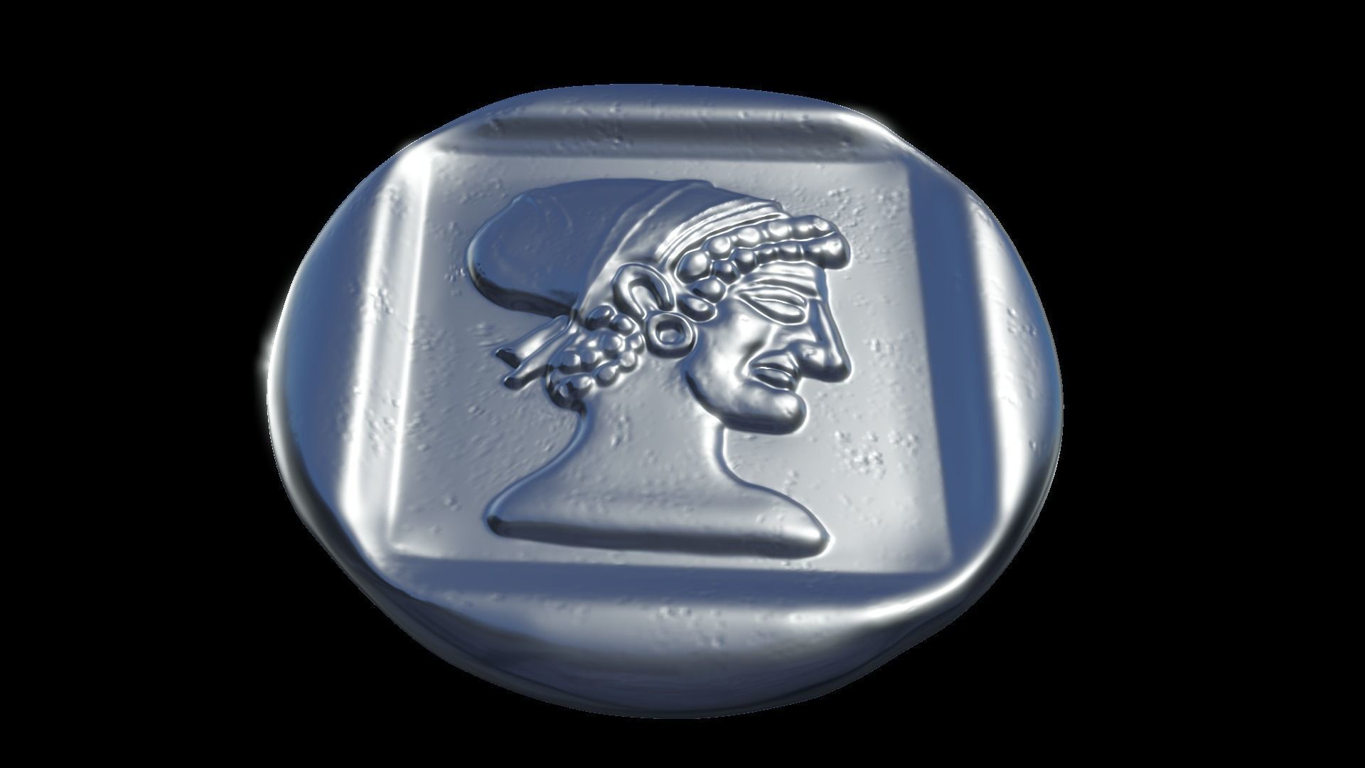 Drachm Knidos coin 3D print model_3