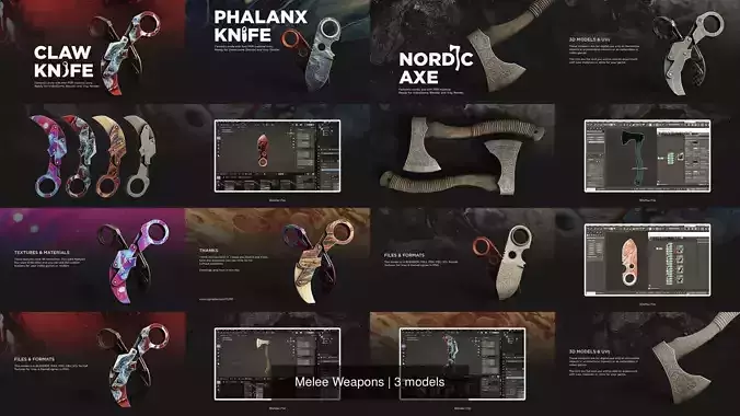 Melee Weapons 3D Model Collection
