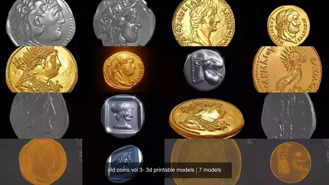 old coins vol 3- 3d printable models 3D Model Collection