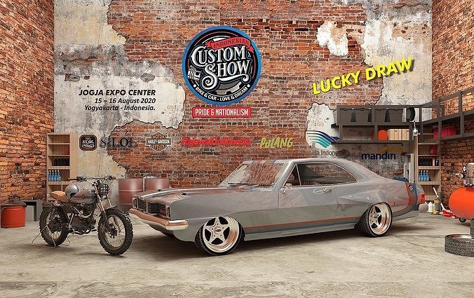 car and bike Low-poly 3D model
