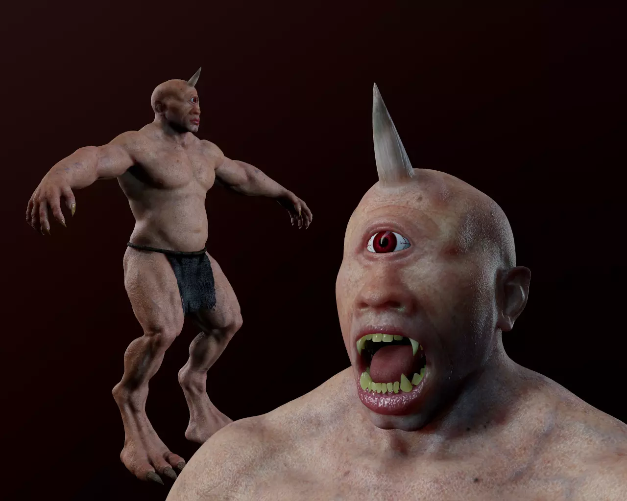 Cyclops 01 Low-poly 3D model_0