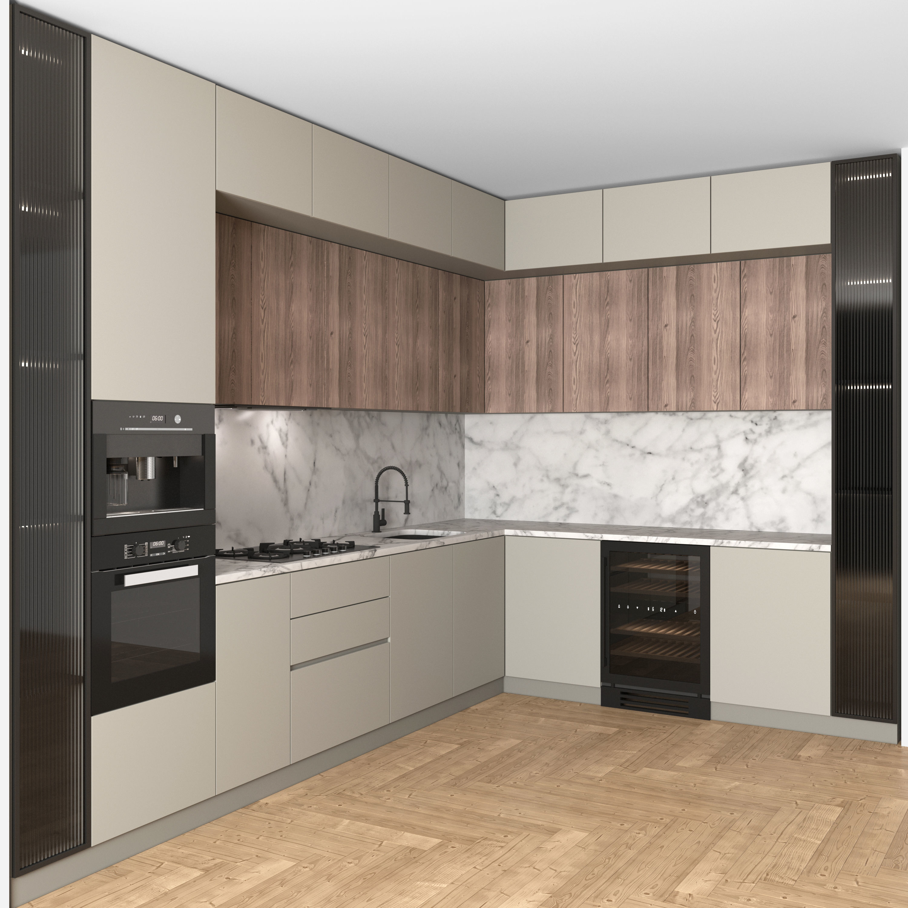 Kitchen Modern 26 - Corner Kitchen 3D model_1