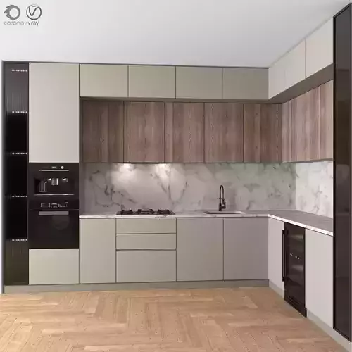 Kitchen Modern 26 - Corner Kitchen 3D model