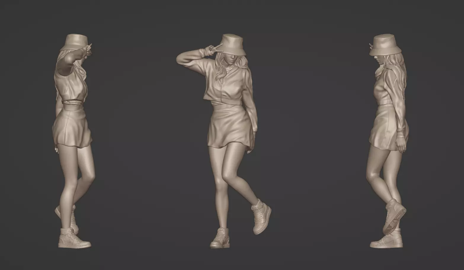 FIGURE SAY HI GIRL SCALE 164 3D print model 3D print model_0