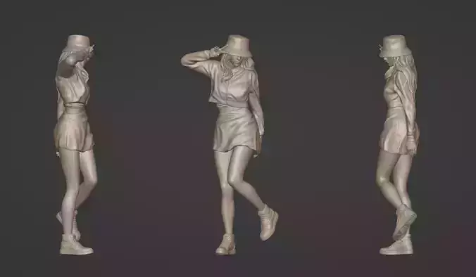 FIGURE SAY HI GIRL SCALE 164 3D print model