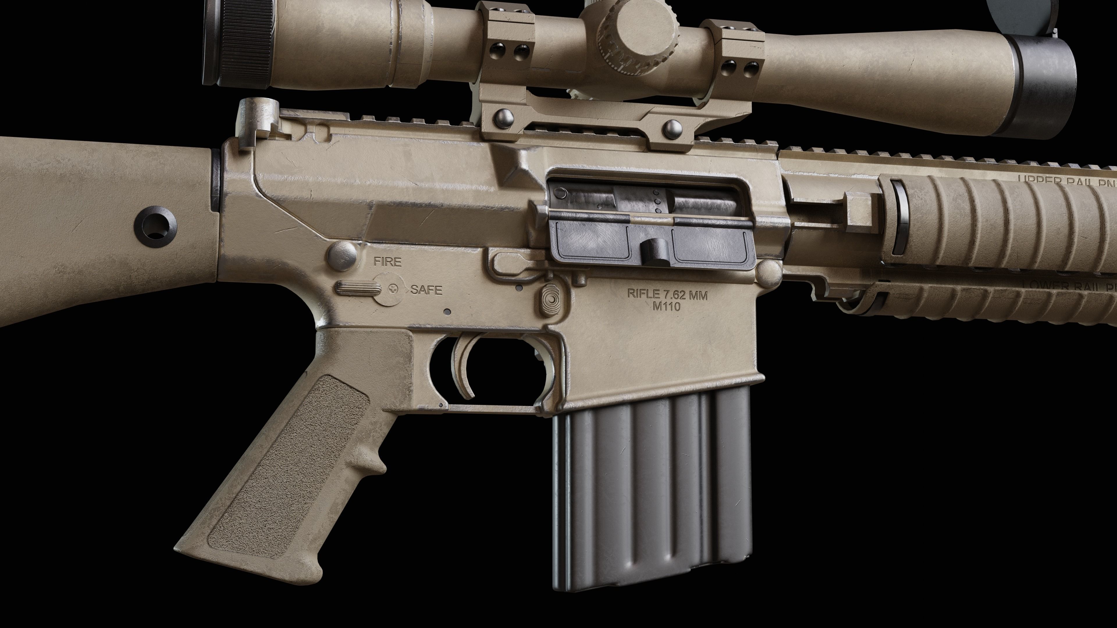 M110 SASS Low-poly 3D model_8