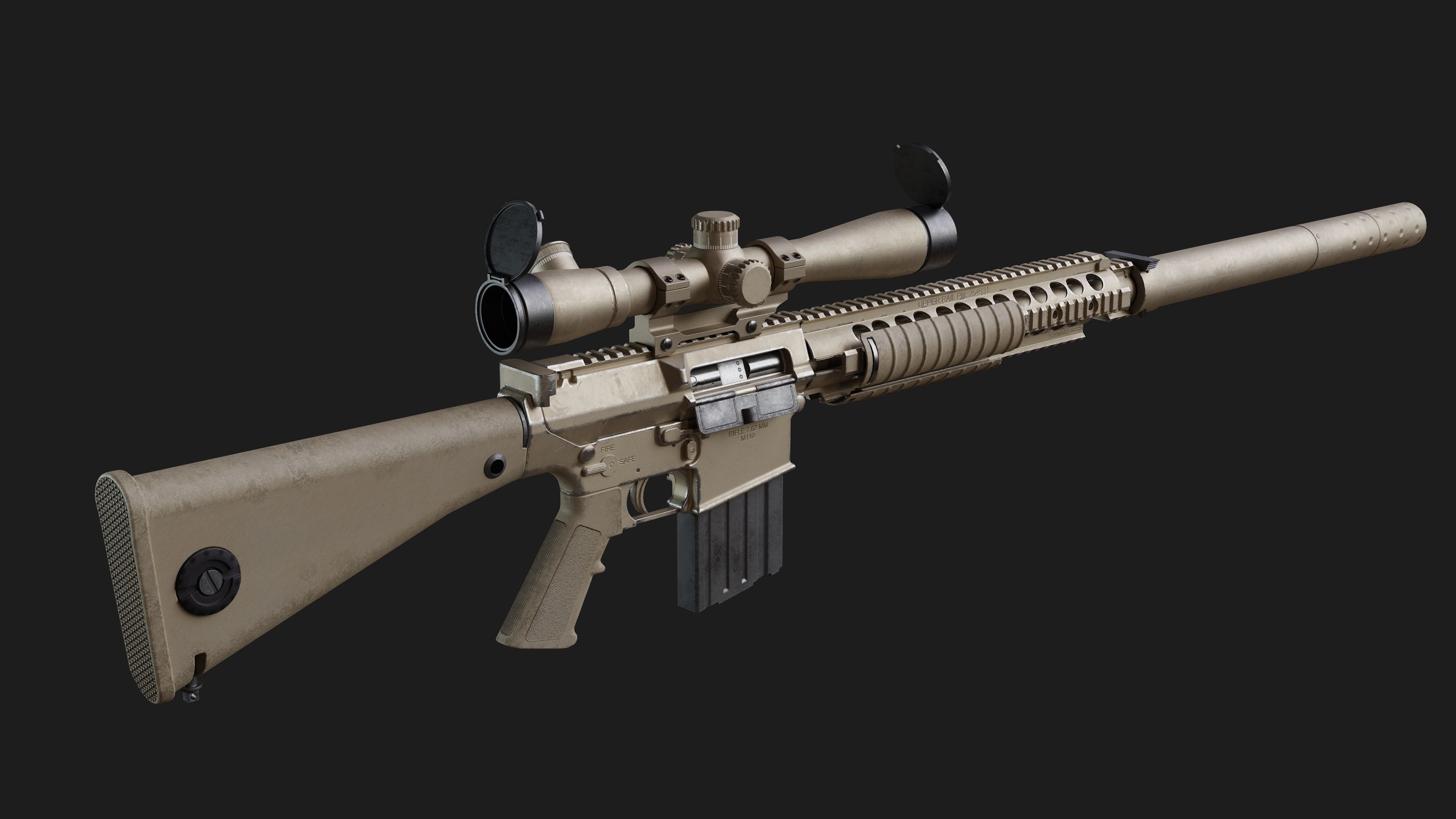 M110 SASS Low-poly 3D model_2
