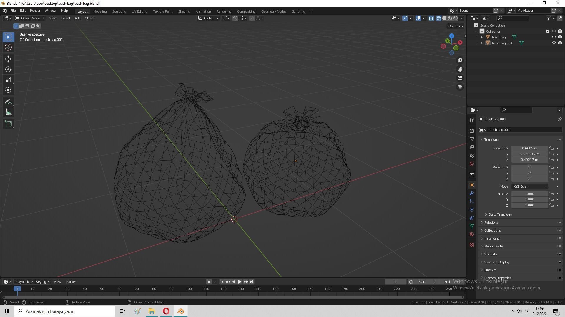 Trash Bag Free low-poly 3D model_29