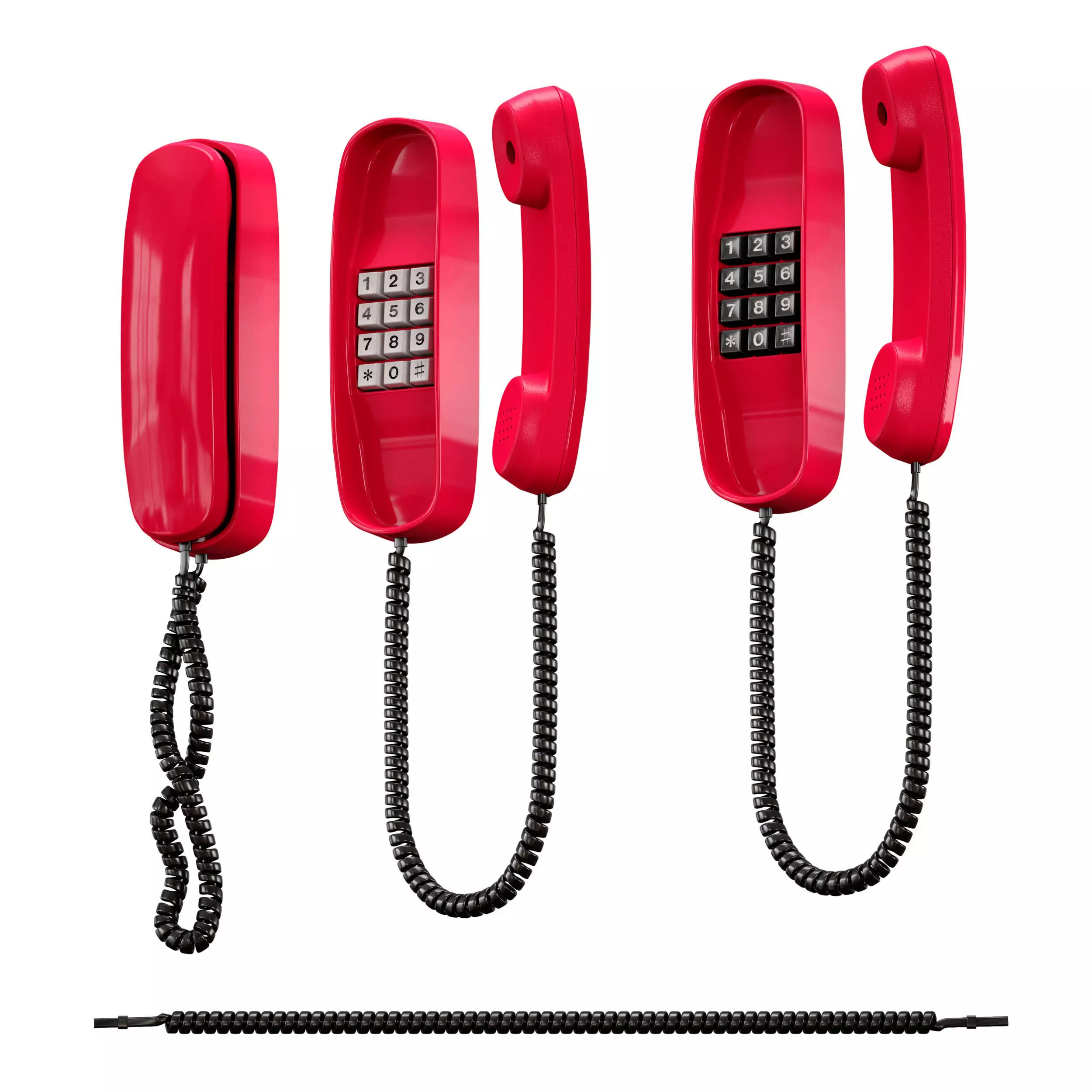 Wall phone 3D model_0