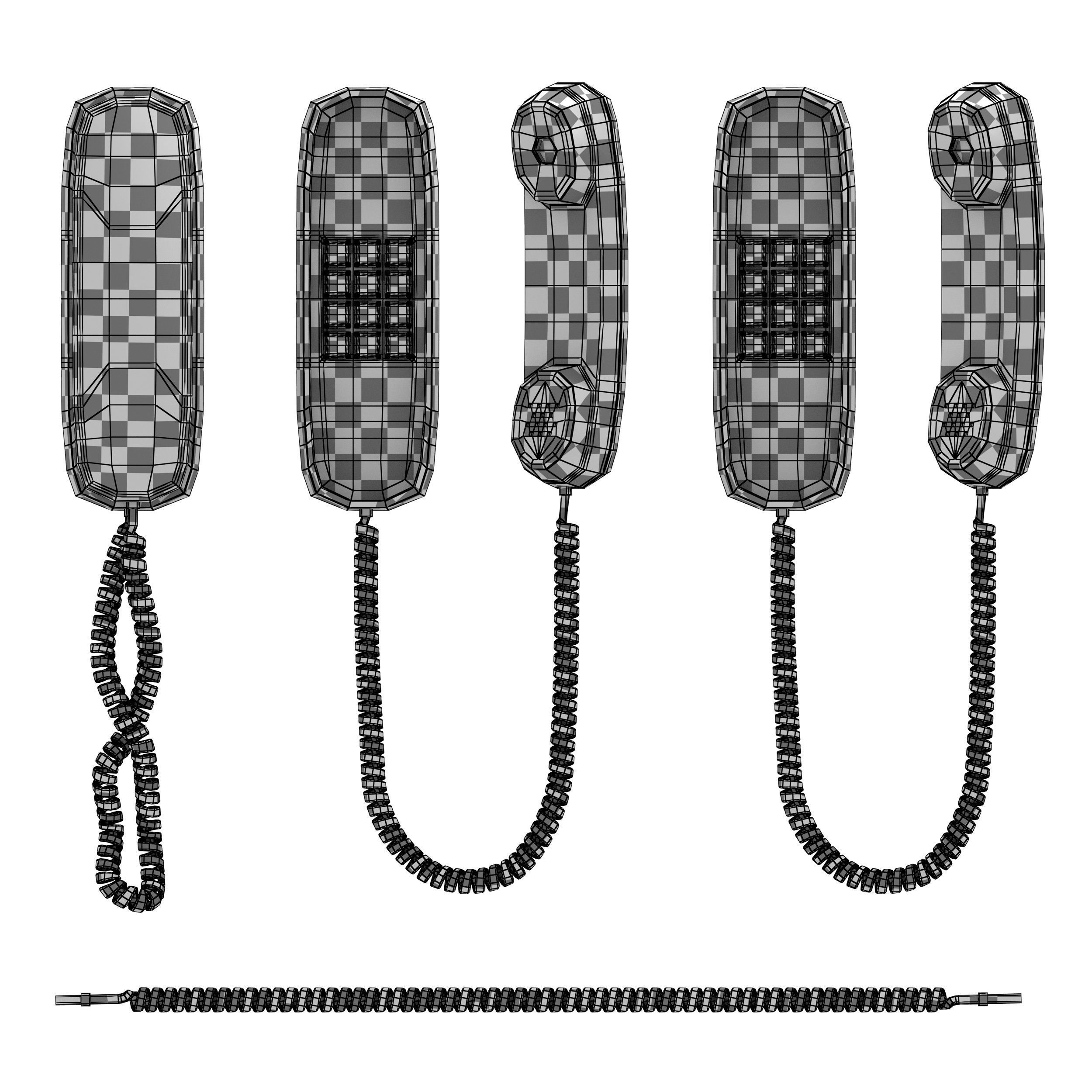 Wall phone 3D model_10