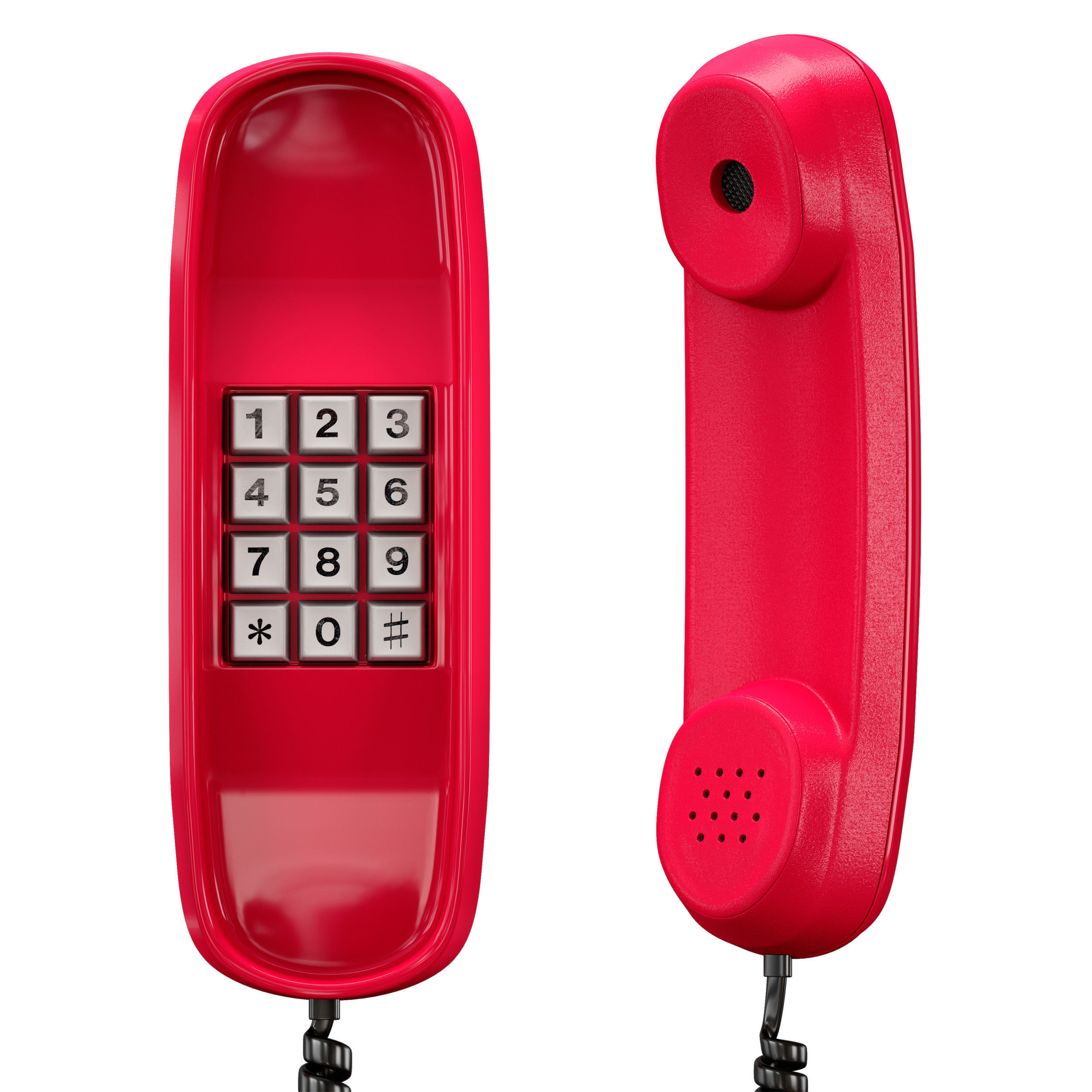 Wall phone 3D model_4