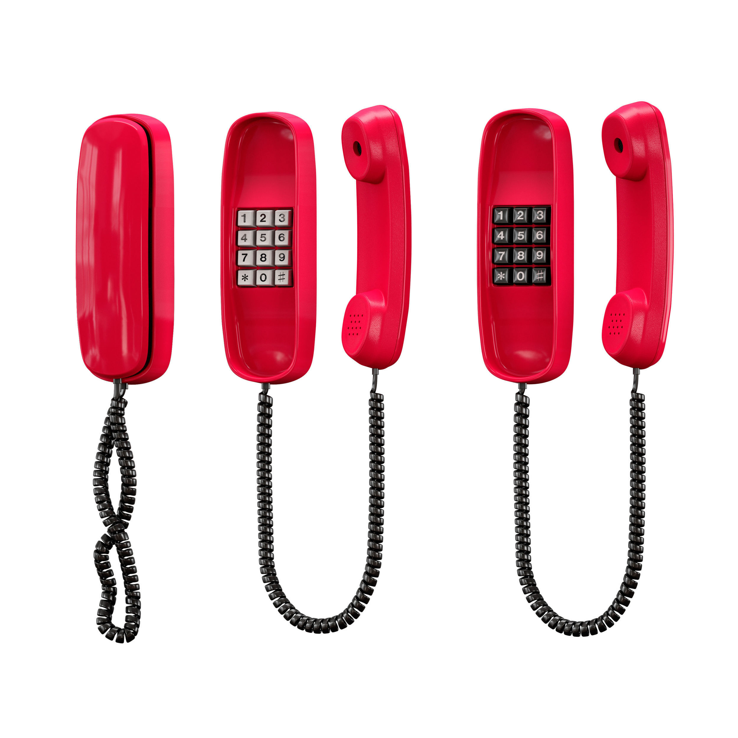 Wall phone 3D model_2