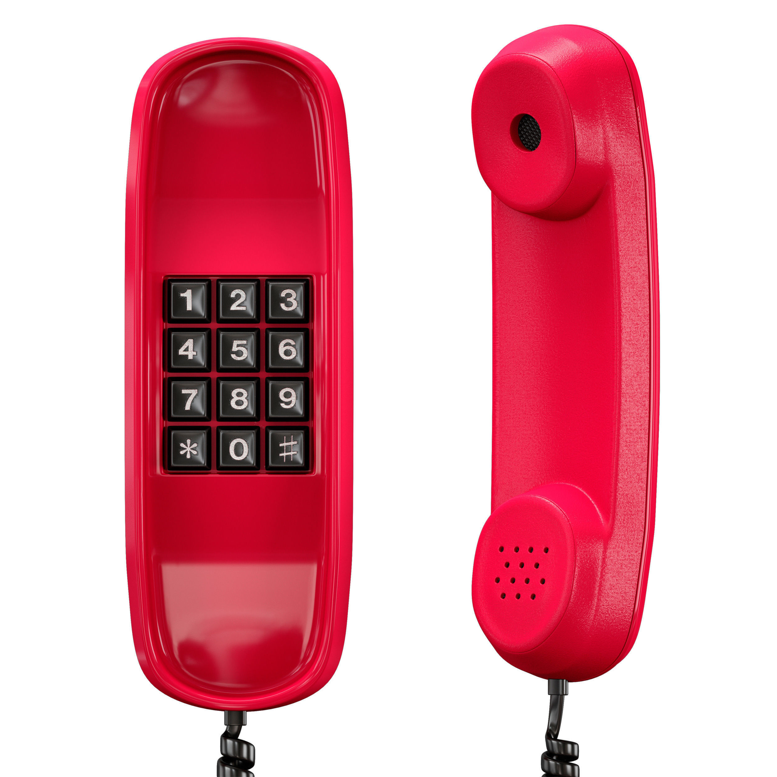 Wall phone 3D model_3