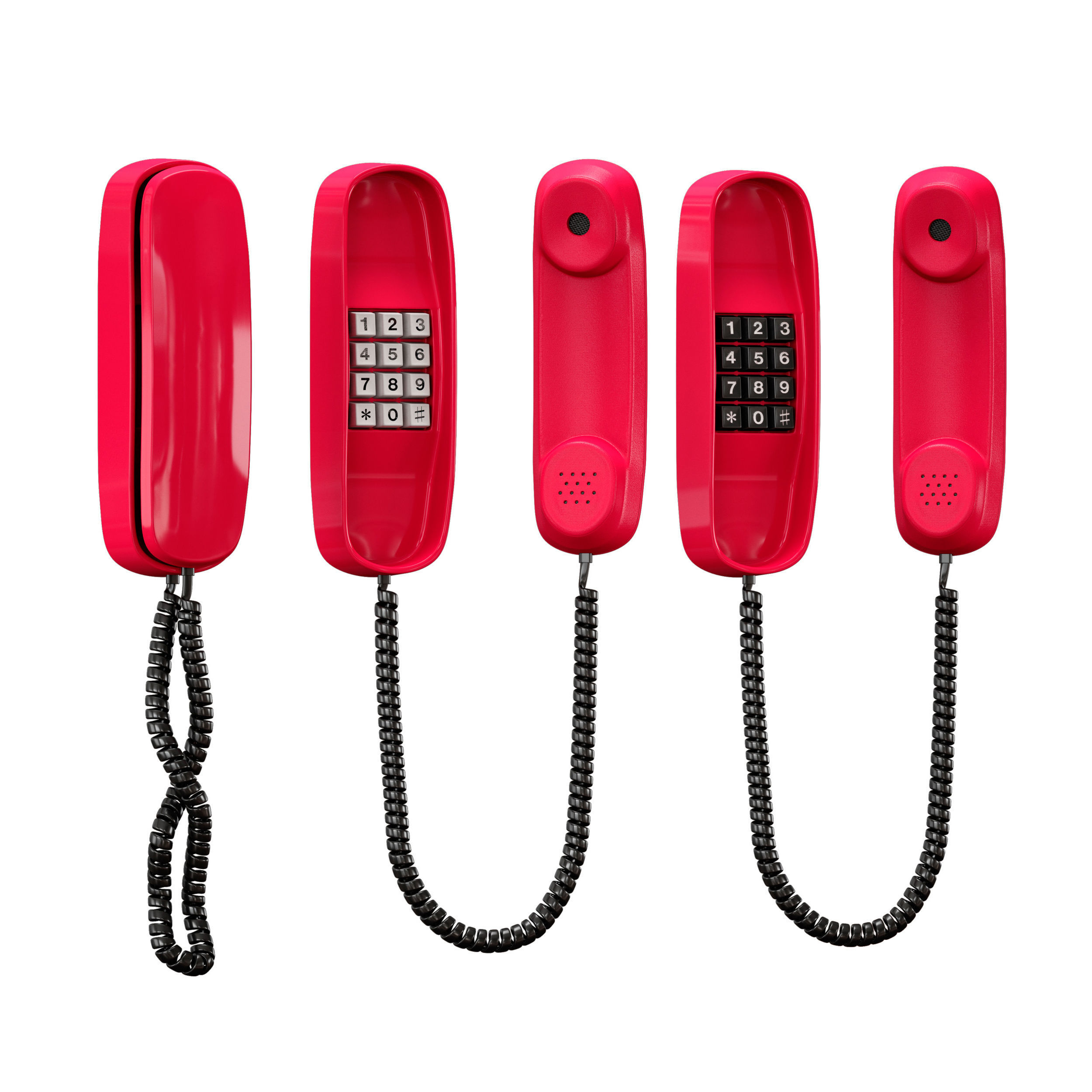 Wall phone 3D model_1