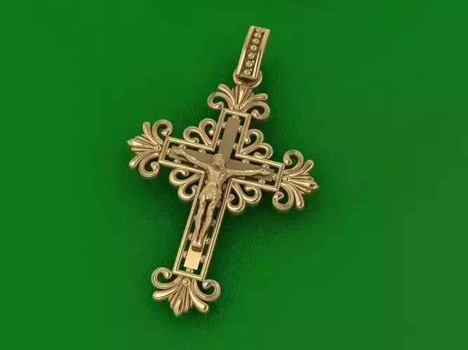 cross ornate gold pendant