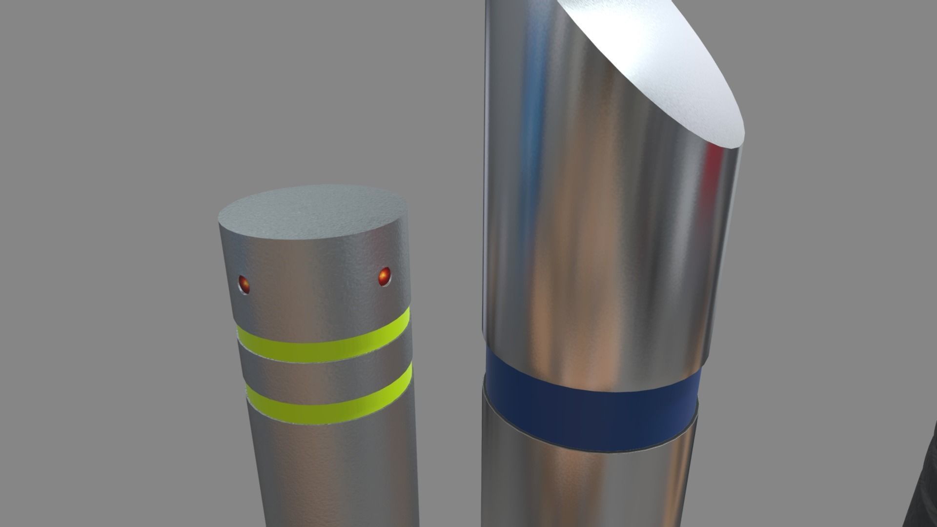 Bollards Pack Low-poly 3D model_12