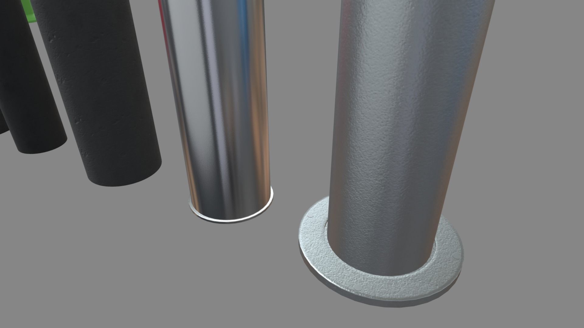 Bollards Pack Low-poly 3D model_11