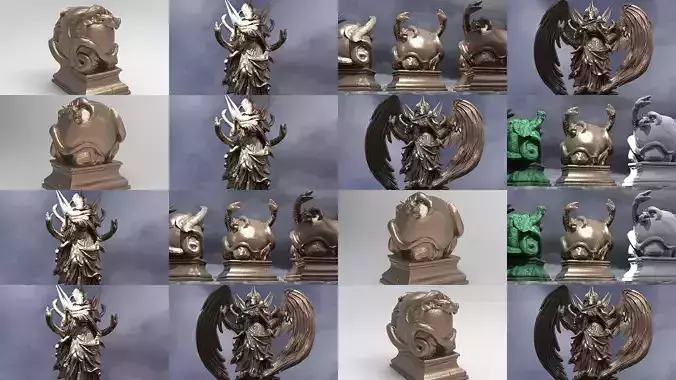 Serpent Collection statue of samurai with horns 