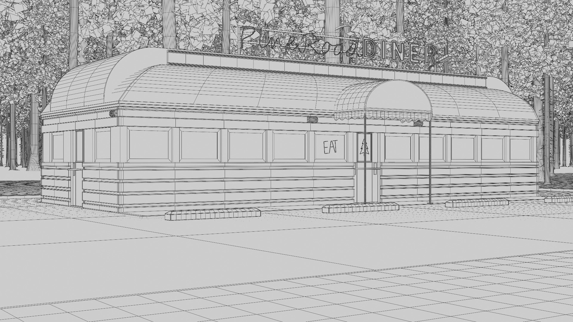 Pine Road Diner 3d Scene 3D model_9