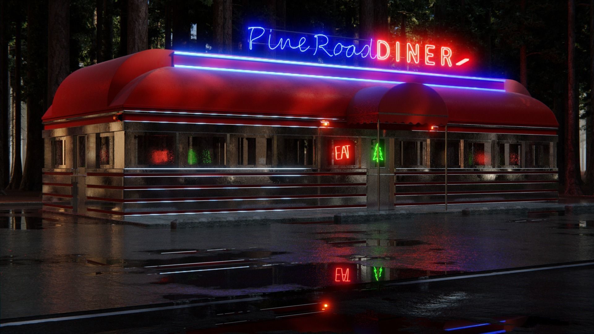 Pine Road Diner 3d Scene 3D model_8