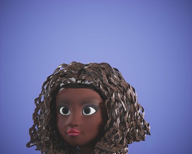 cartoon rigged  girl Low-poly 3D model