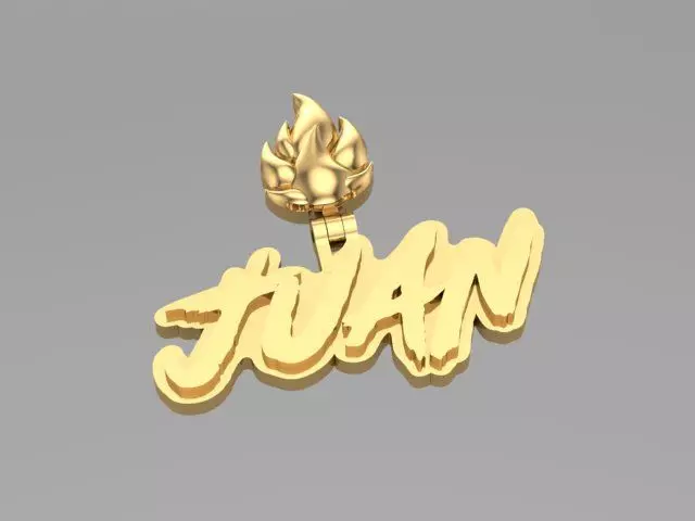 Juan Pendant With Custom Bail 3D print model_0