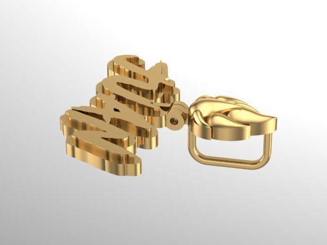 Juan Pendant With Custom Bail 3D print model_1