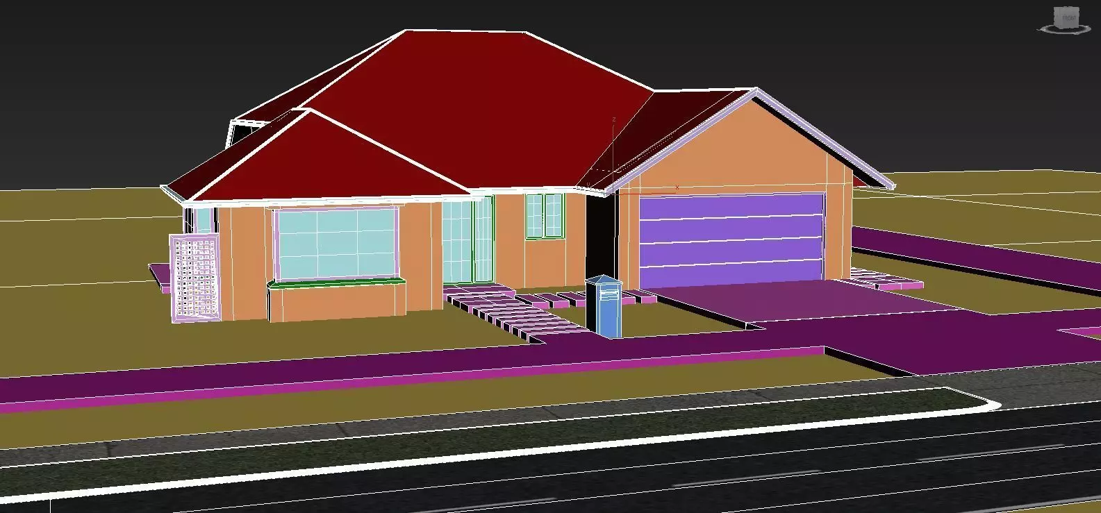 3d home model house on street 3D model_0