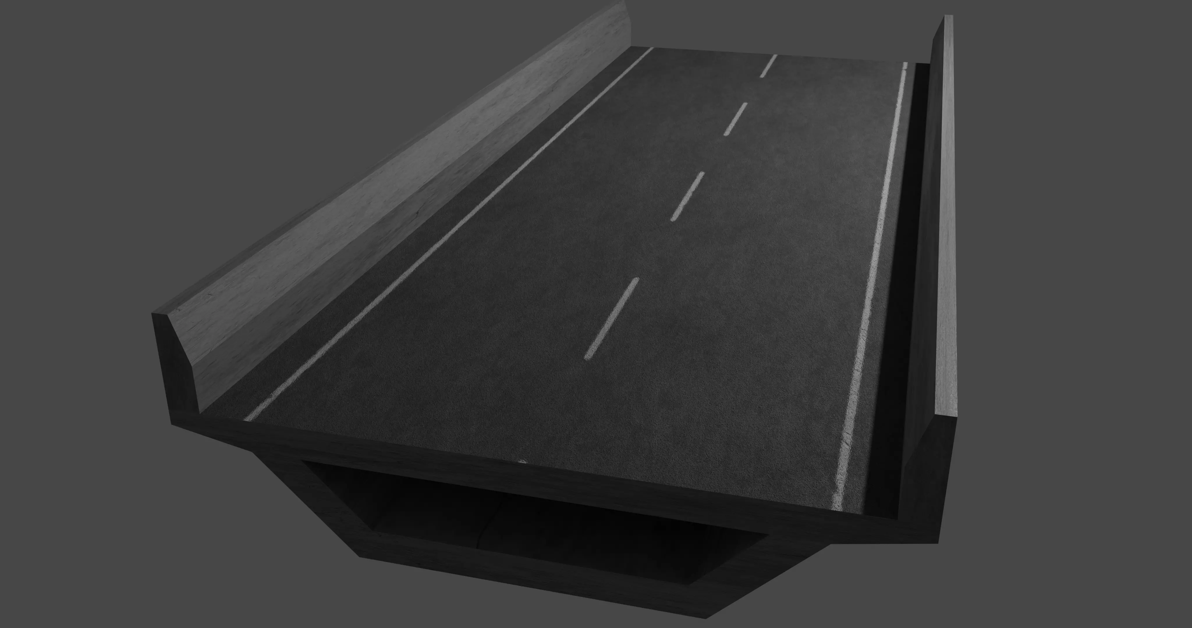 Flyover slab 10m Low-poly 3D model_0